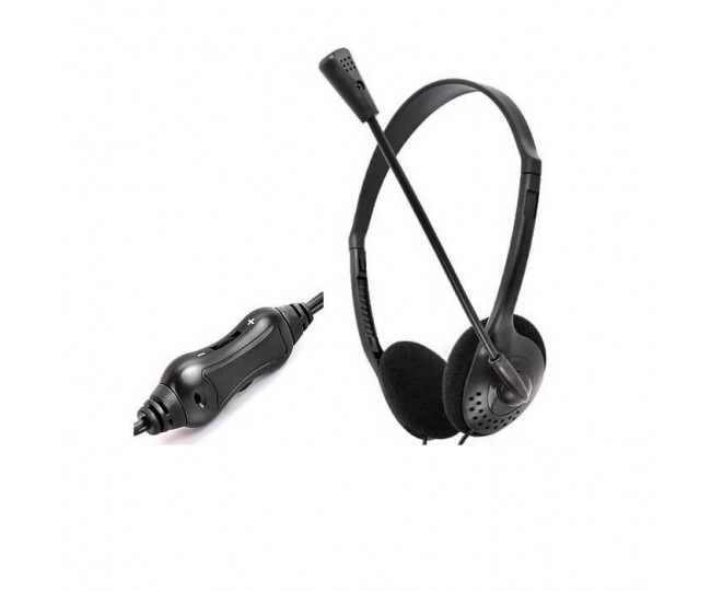 Навушники Gemix HP-100MV Black, 2 x Mini jack (3.5 мм), накладні, регулятор гучності, кабель 2 м